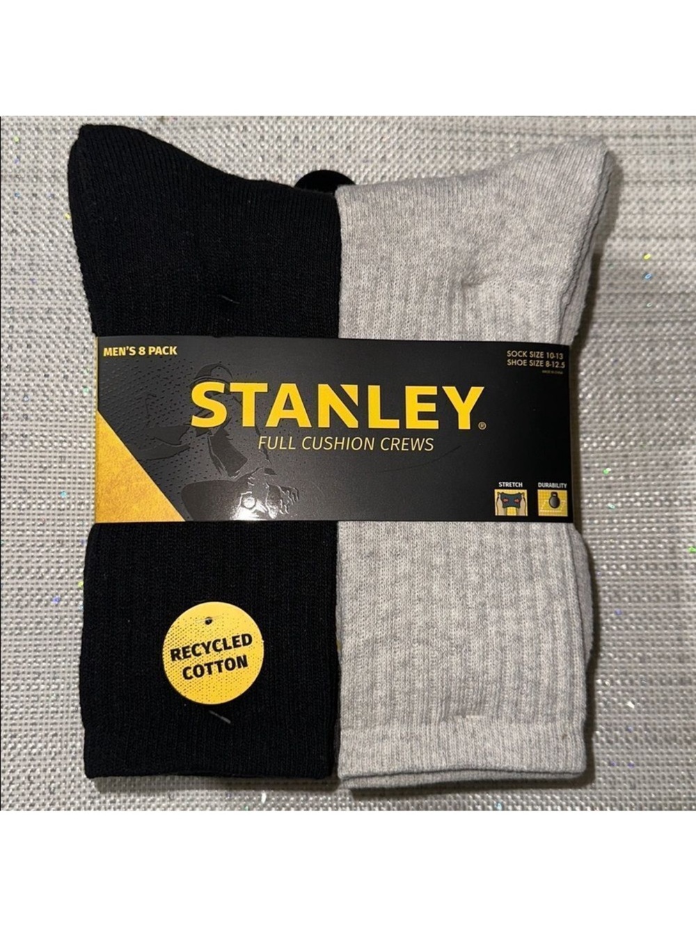 STANLEY Black Ivory Gray Brown Cushioned Soft Cotton Blend Work Socks
